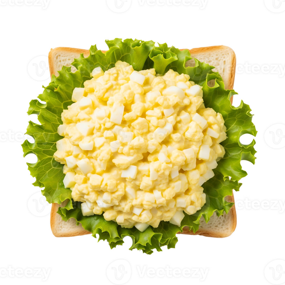 Egg Salad Sandwich on White Bread with Lettuce yellow png
