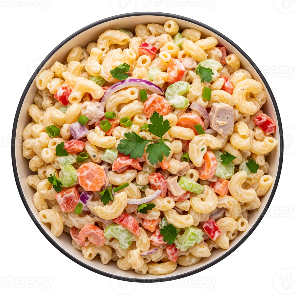 Creamy Macaroni Salad with Carrots Celery Red Onion png