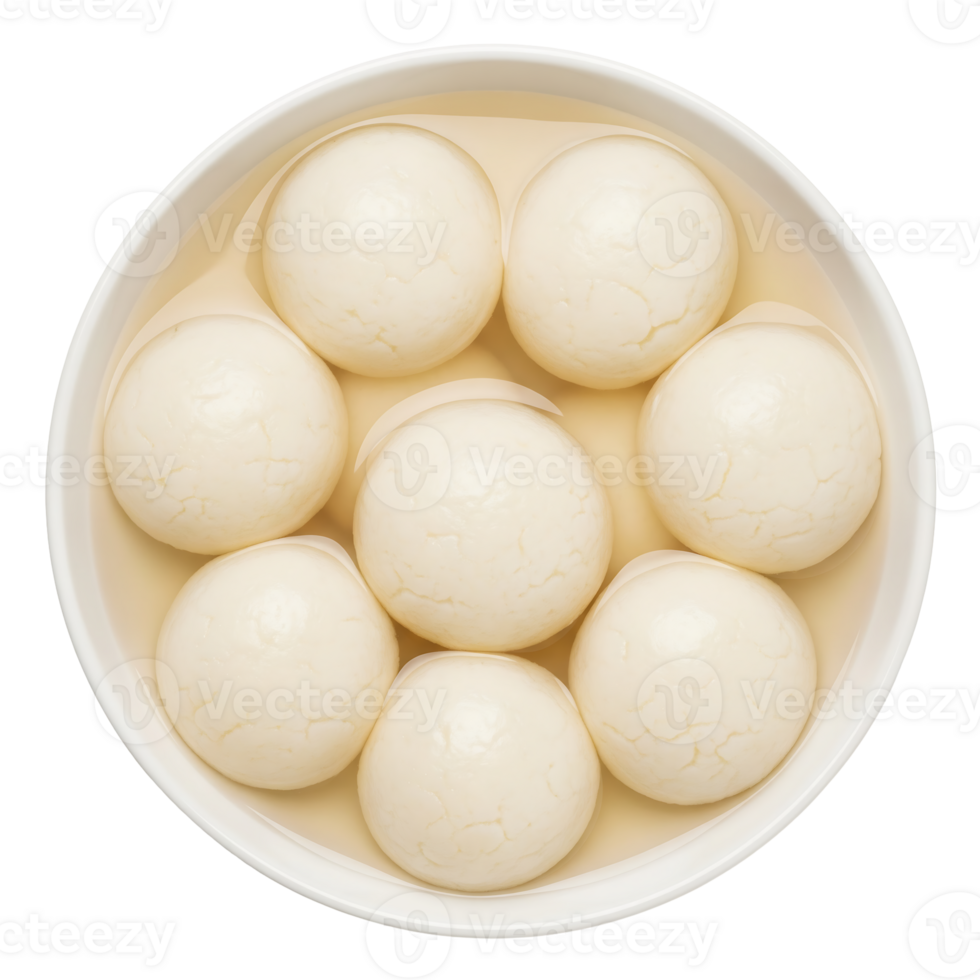 Eight Rosogolla Sweets in White Bowl rasgulla Indian sweets png