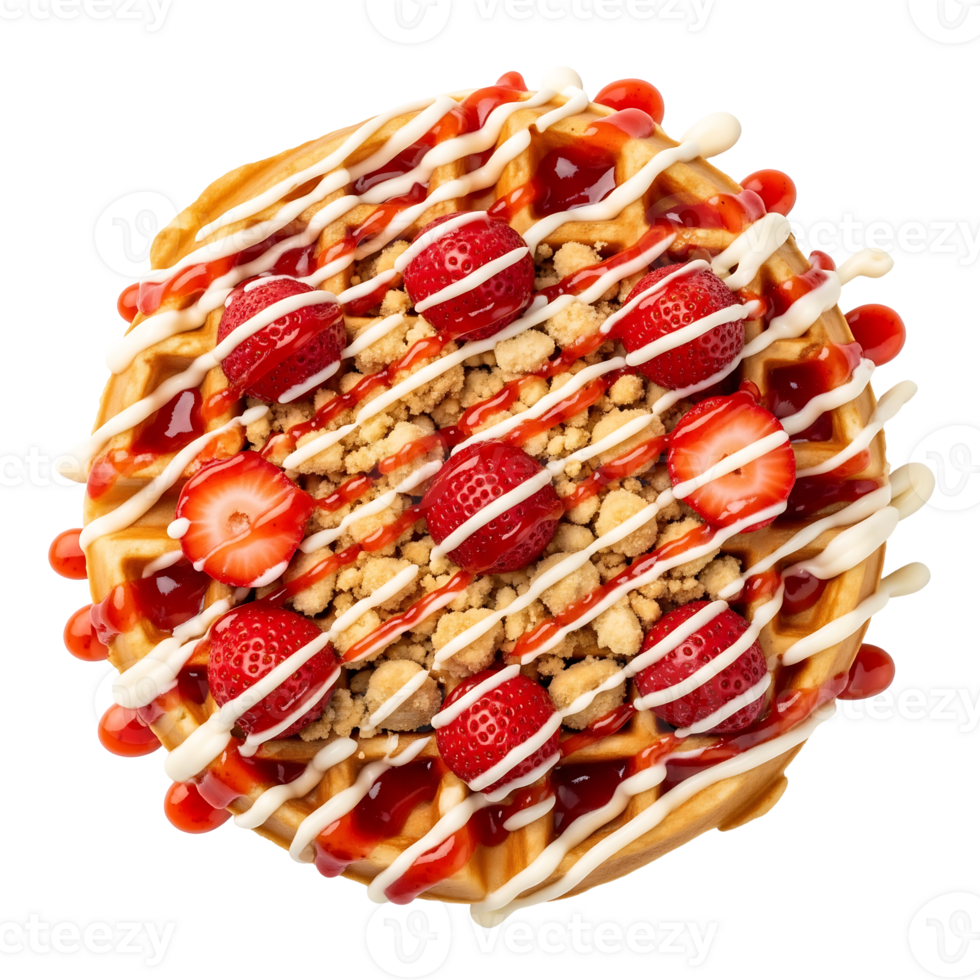 Strawberry Waffle Crumble Topping isolated on a transparent background png