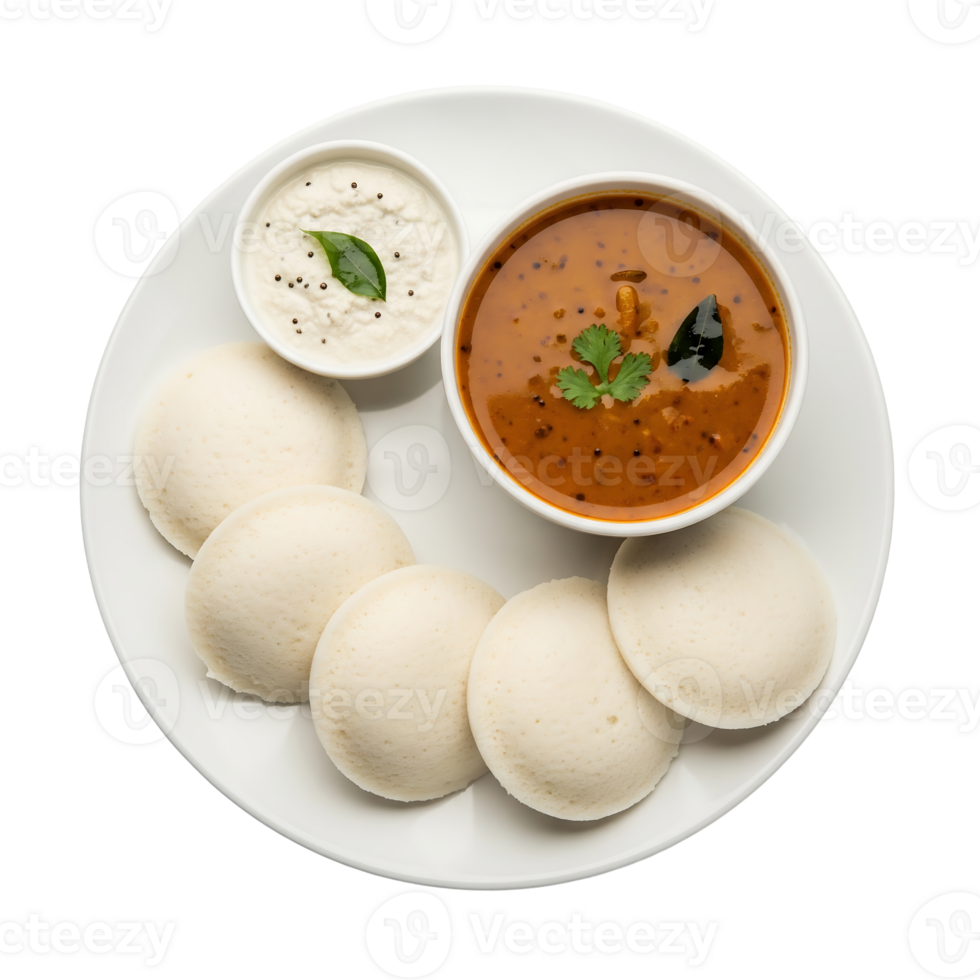 South Indian Idli Sambar with Coconut Chutney south indian food png