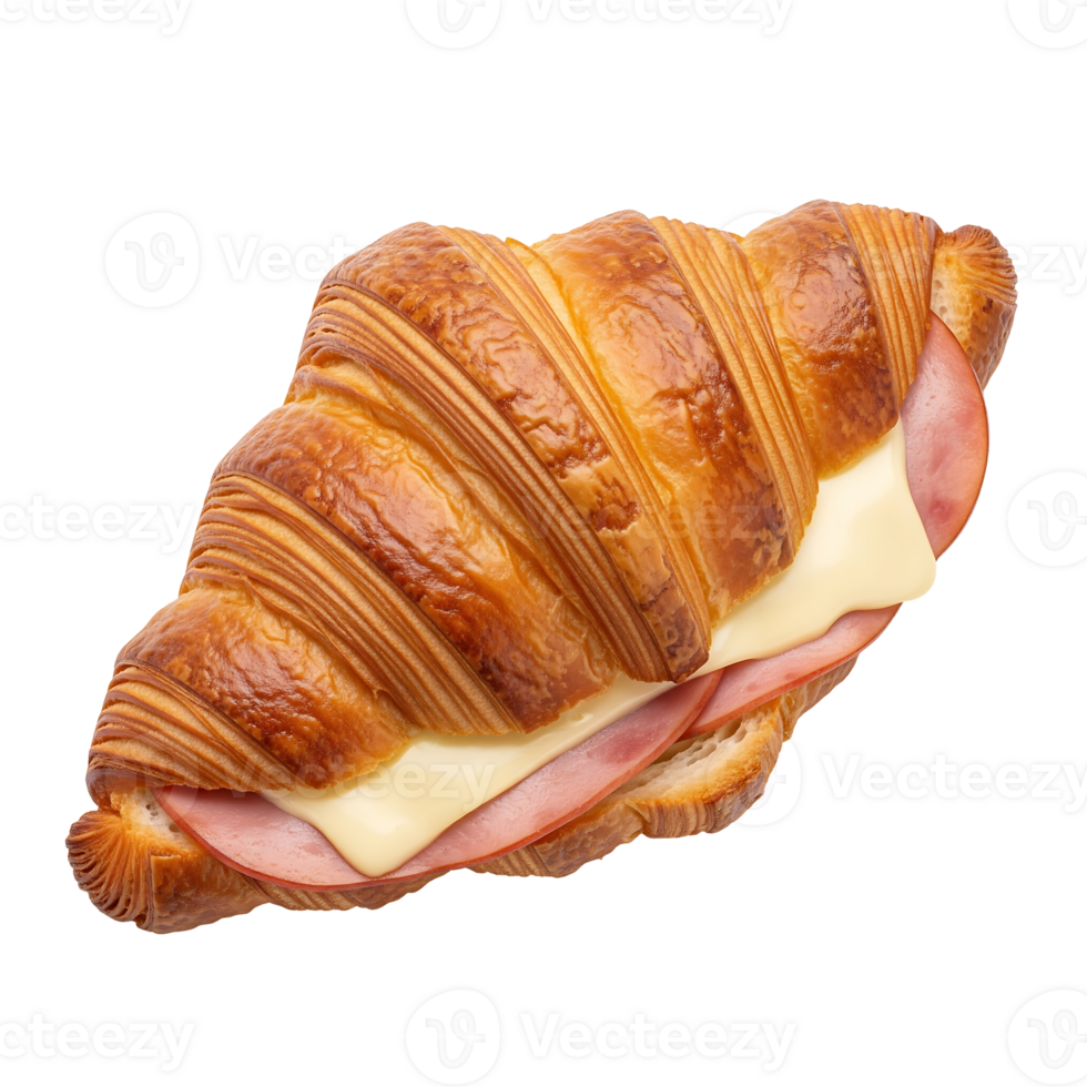 Ham and Cheese Croissant isolated on a transparent background png