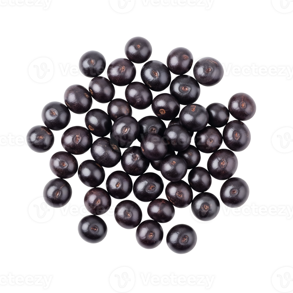 Acai Berries Pile Dark Purple isolated on a transparent background png