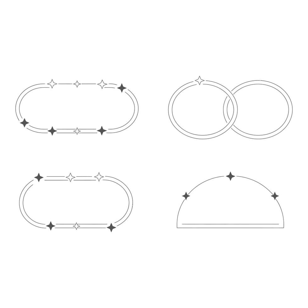 Four geometric frames with stars isolated on white background vector