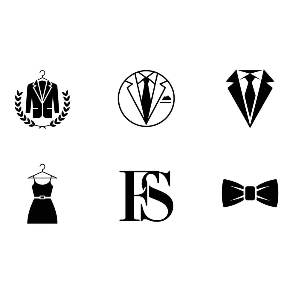 Clothing and fashion icons isolated on white background vector