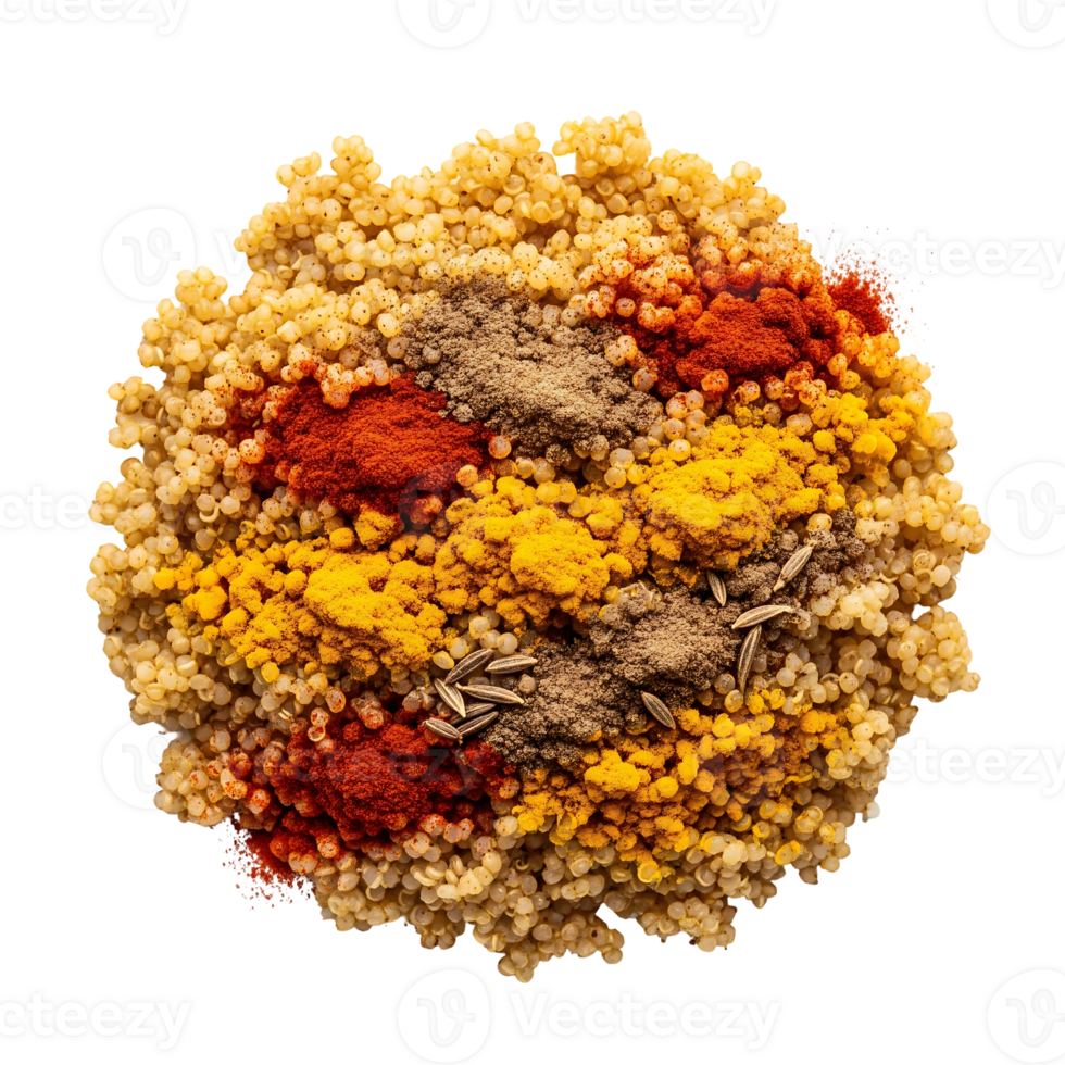 Quinoa with Assorted Spices isolated on a transparent background png