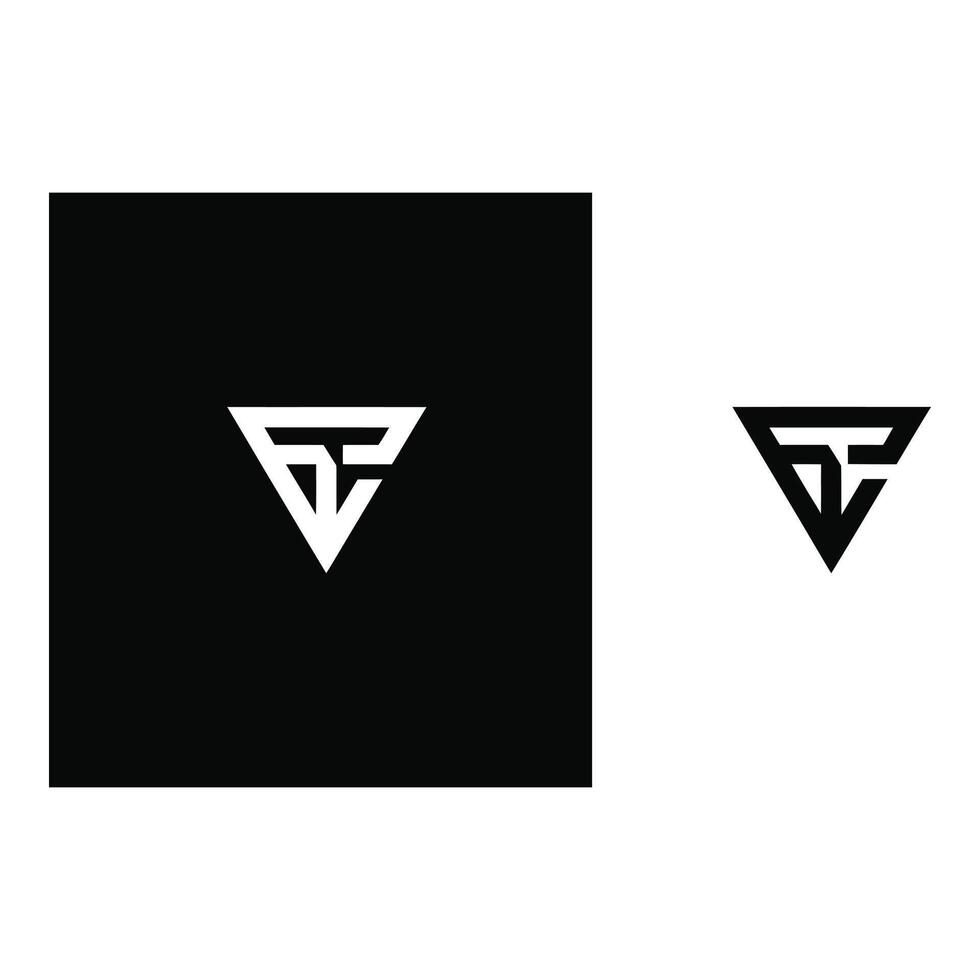 Abstract triangle logo design on black and white background vector