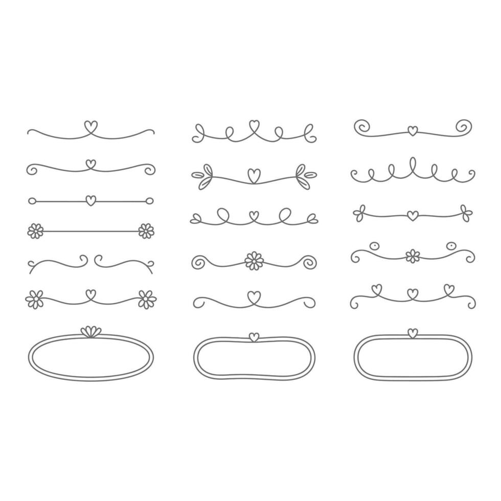 Decorative borders and frames isolated on white background vector