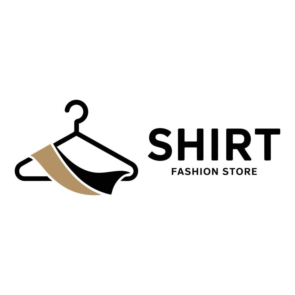 Shirt fashion store logo with hanger and garment illustration vector