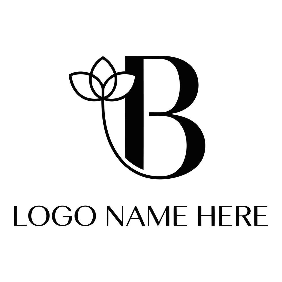 Elegant letter b logo with floral design for brand identity vector