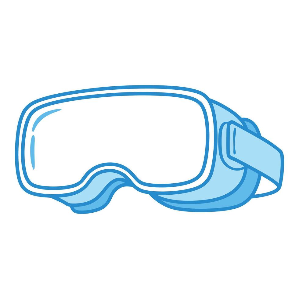 Blue virtual reality headset isolated on white background vector