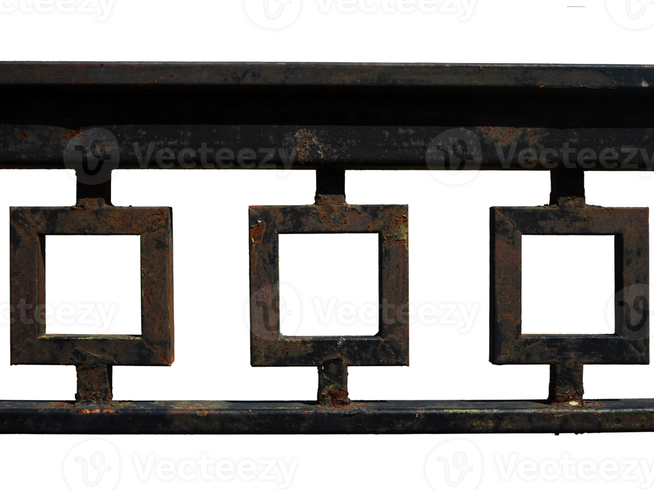 rusty black iron fence png