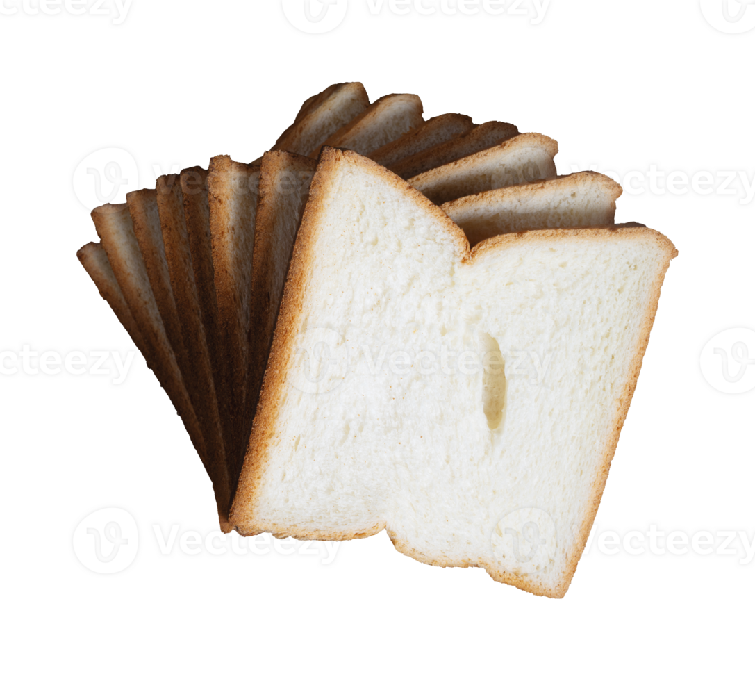 stack of sliced bread isolated on white png