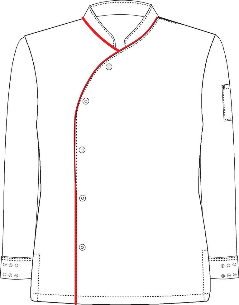 Chef's Jacket Illustration with Red Trim vector