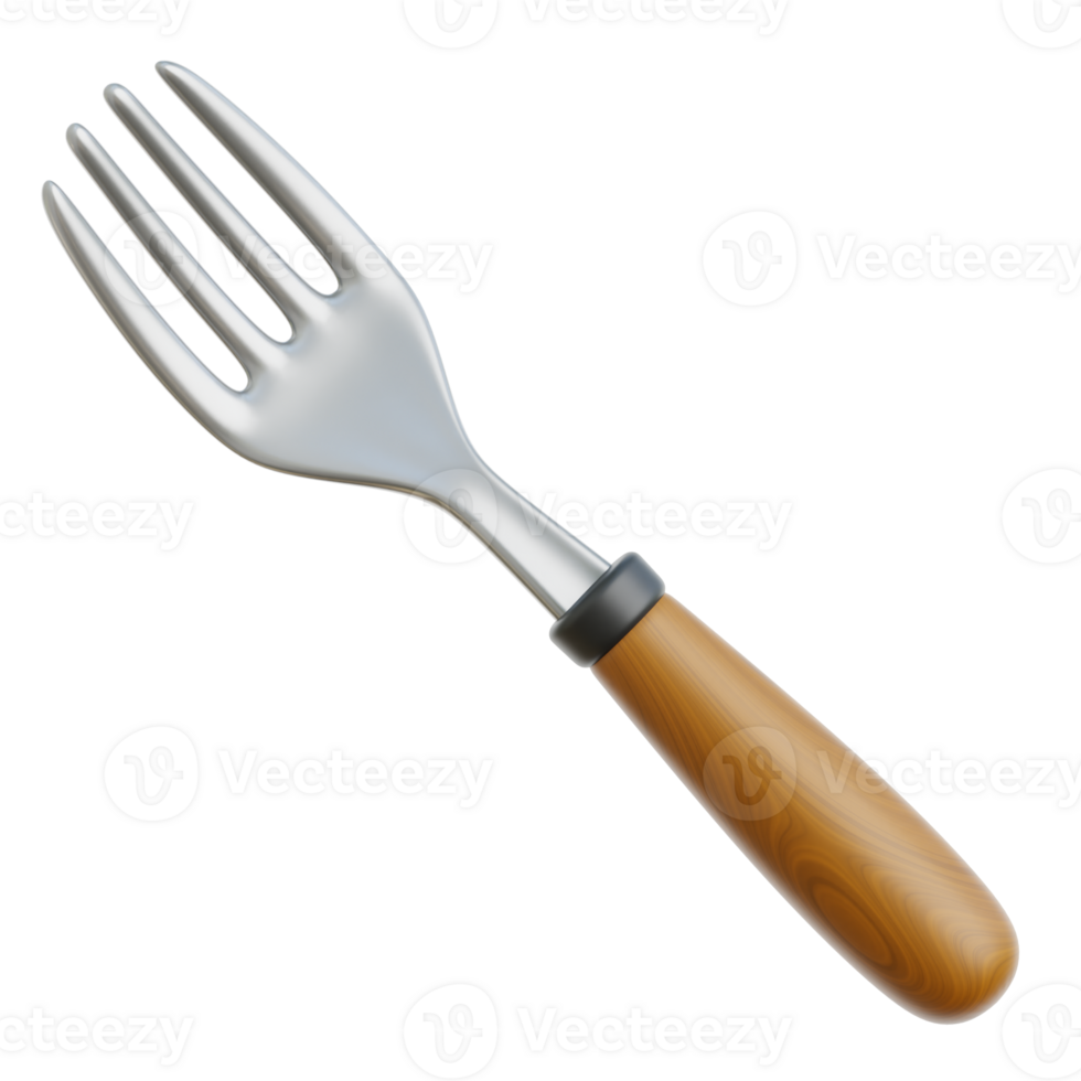 Wooden Fork 3d Illustration png