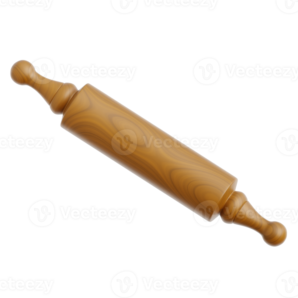 Wooden Rolling Pin 3d Illustration png