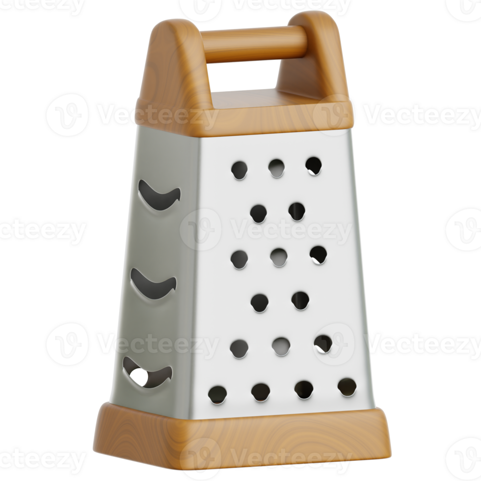 Wooden Cheese Grater Tool 3d Illustration png