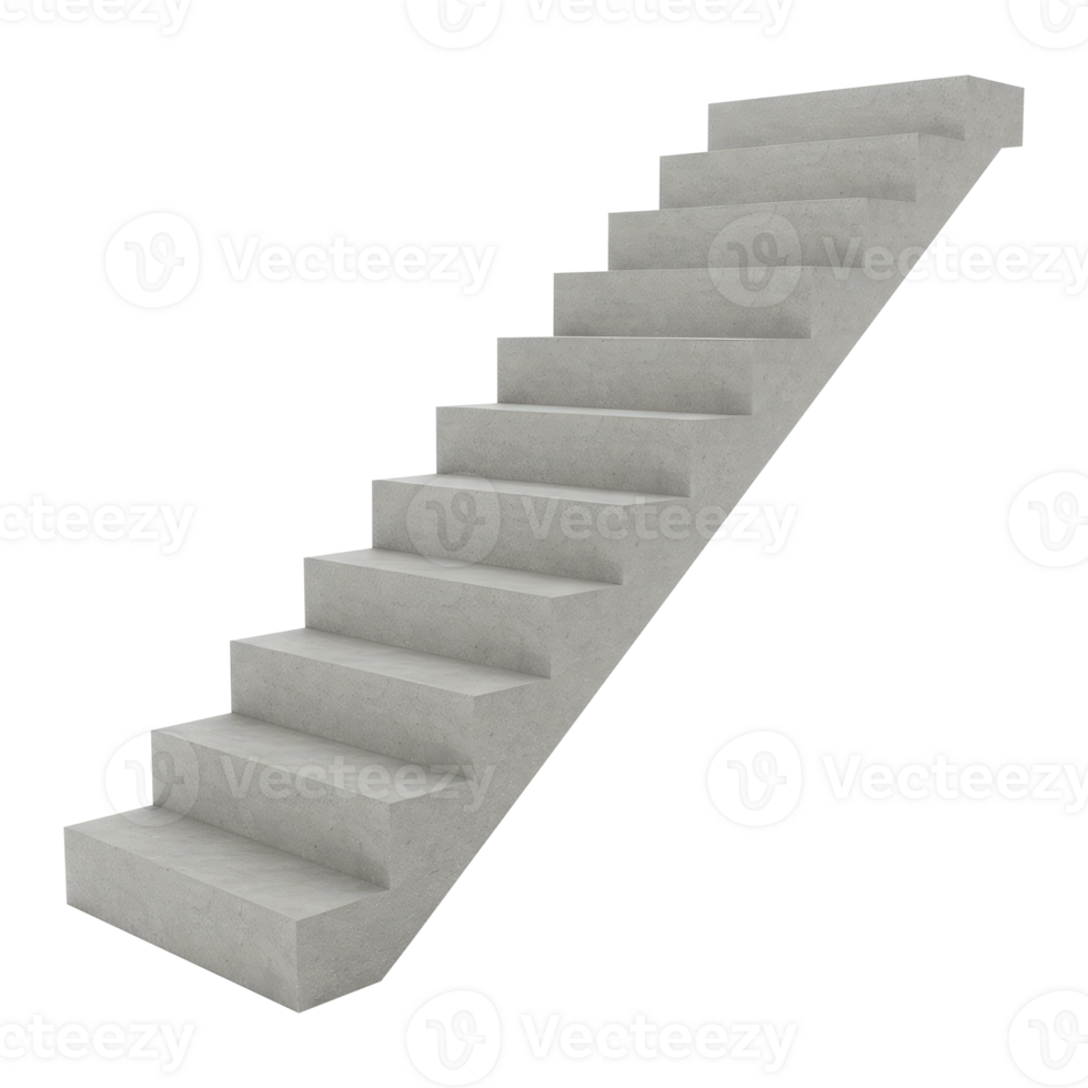 Staircase Cut Out on Transparent Background, Climbing, Goal, and Achievement Metaphor. png