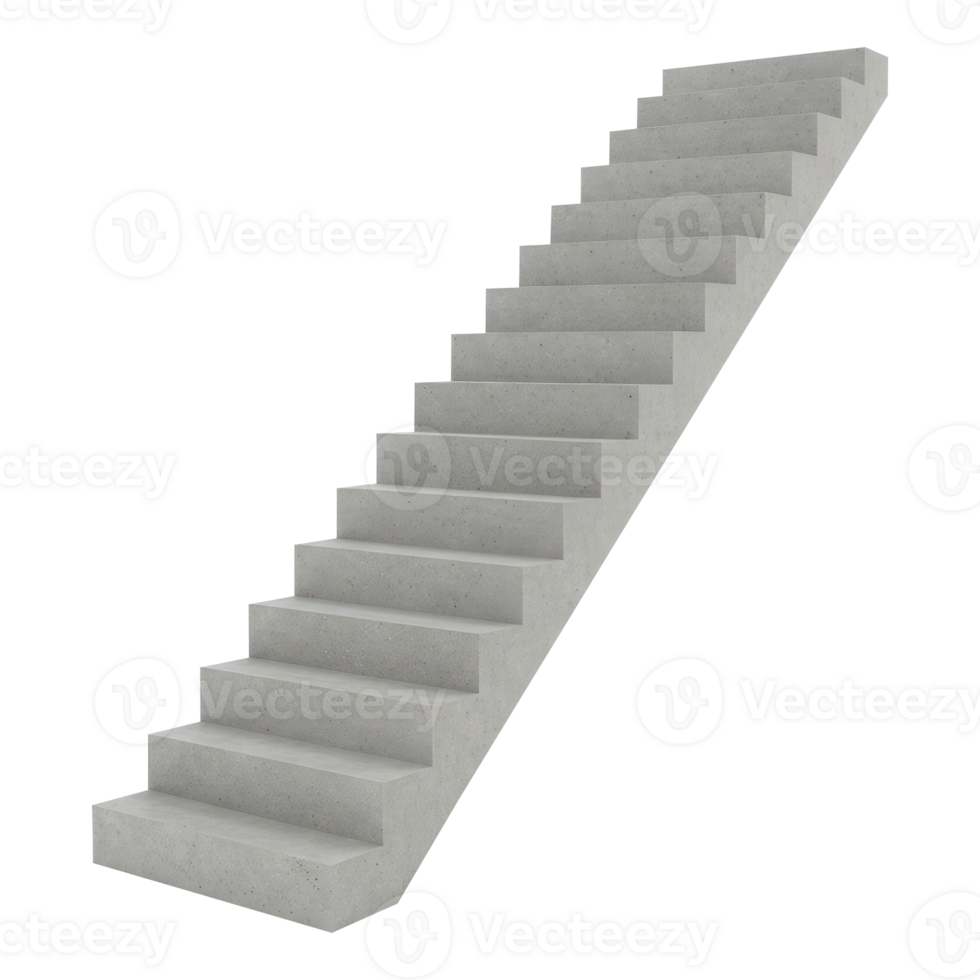 Concrete Steps, 3D Stairs Cut Out Symbolizing Success and Progress. png