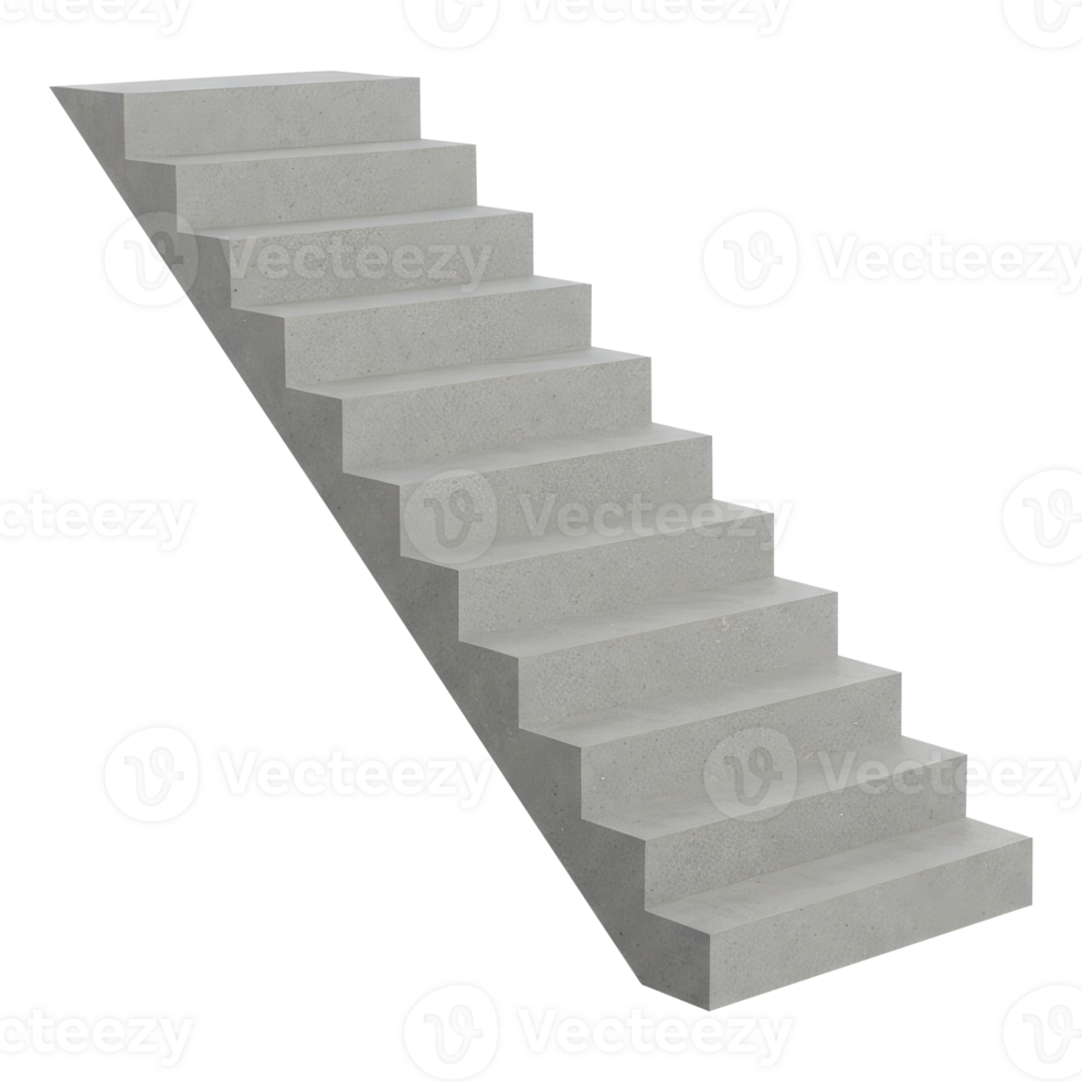 Isolated Stairs Cut Out, Realistic Grey Steps for Business and Growth Concept. png