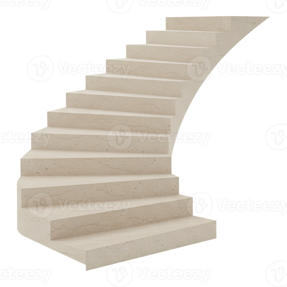 Steps to Success, Abstract Stairway Representing Growth and Progress. Cut Out, Clipping Path on Transparent Background. png