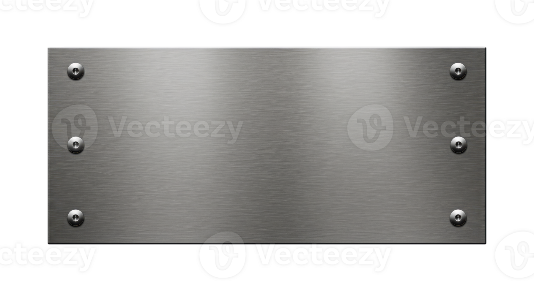 Isolated Stainless Steel Label Cut Out, Empty Metal Sign Plate for Branding or Design. png