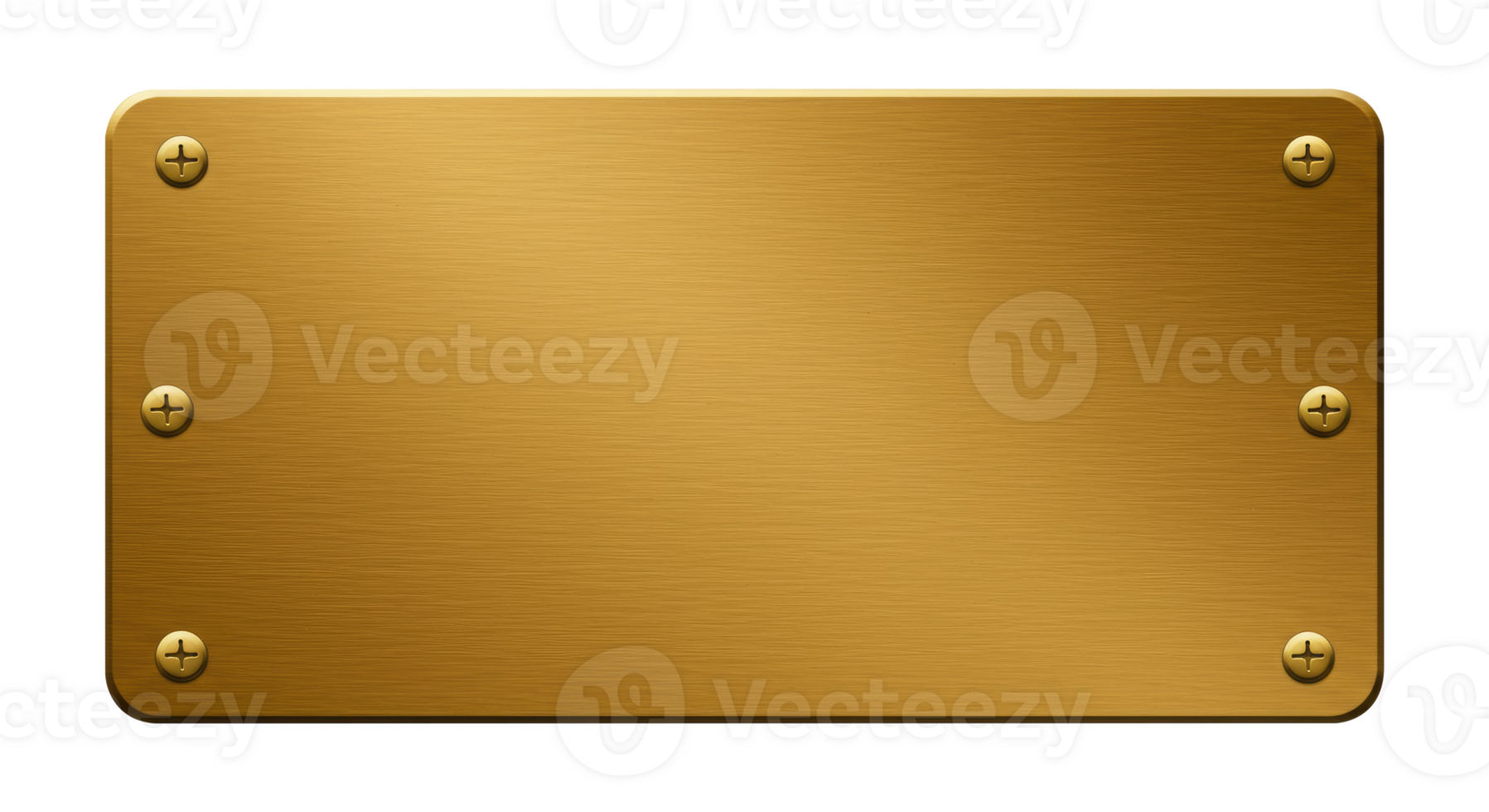 Gold Nameplate Cut Out, Isolated Metal Tag with Screws for Branding or Labels. png