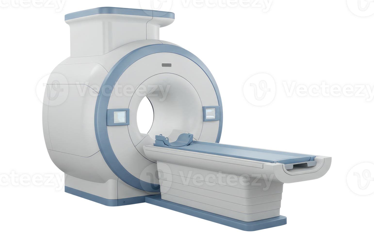 MRI Scanner Ready for a Patient Examination. Cut Out, Clipping Path on Transparent Background. png