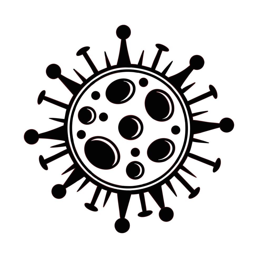 a black and white illustration of a virus vector