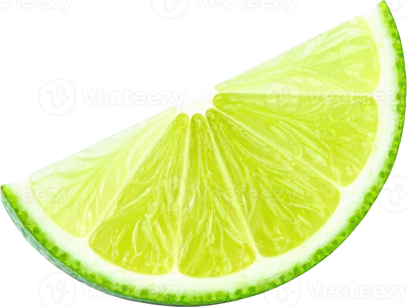 Fresh lime wedge vibrant green citrus slice juicy texture isolated on Fruit png