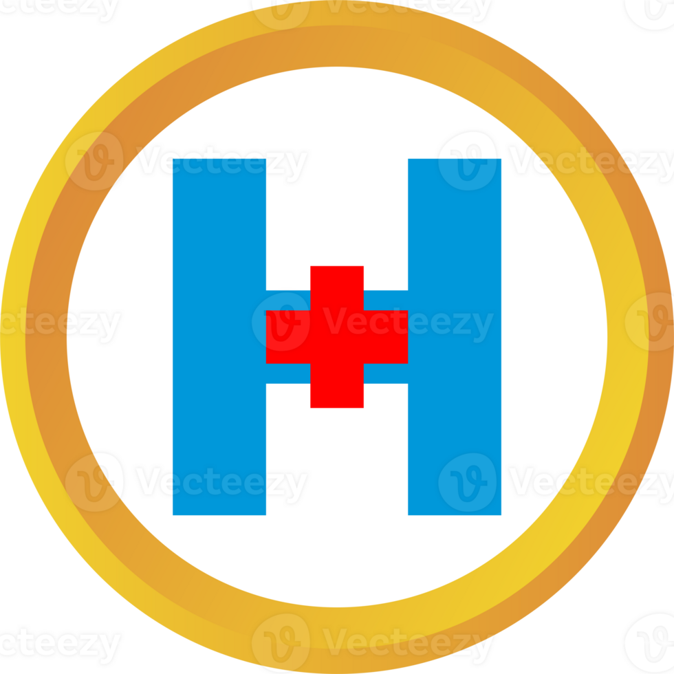 Hospital icon medical design pin logo circle shape png
