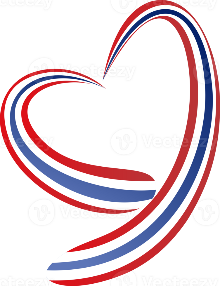 Thailand flag icon heart shape curve png