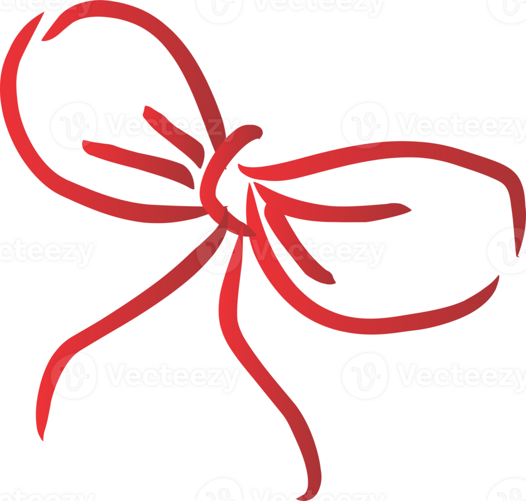 Red bow line art png