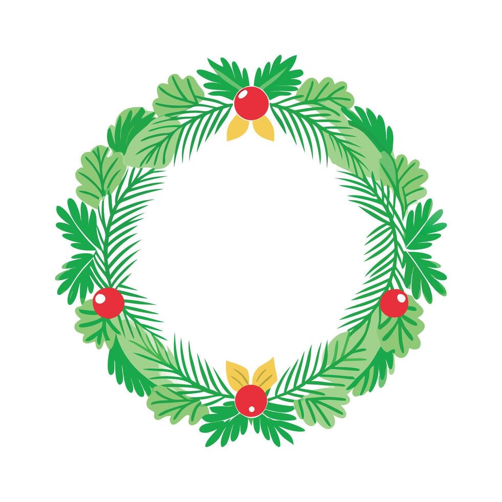 christmas wreath illustration. vector
