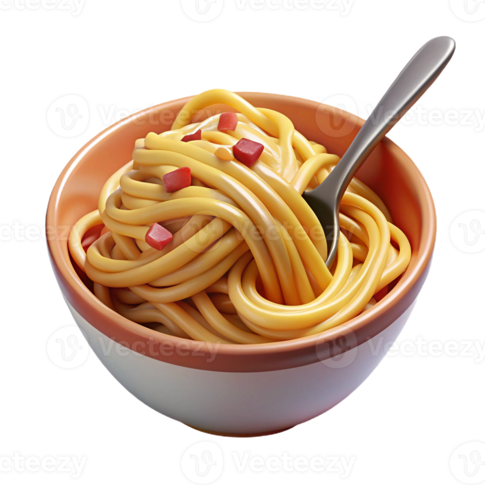 3D Cartoon of Spaghetti Carbonara png