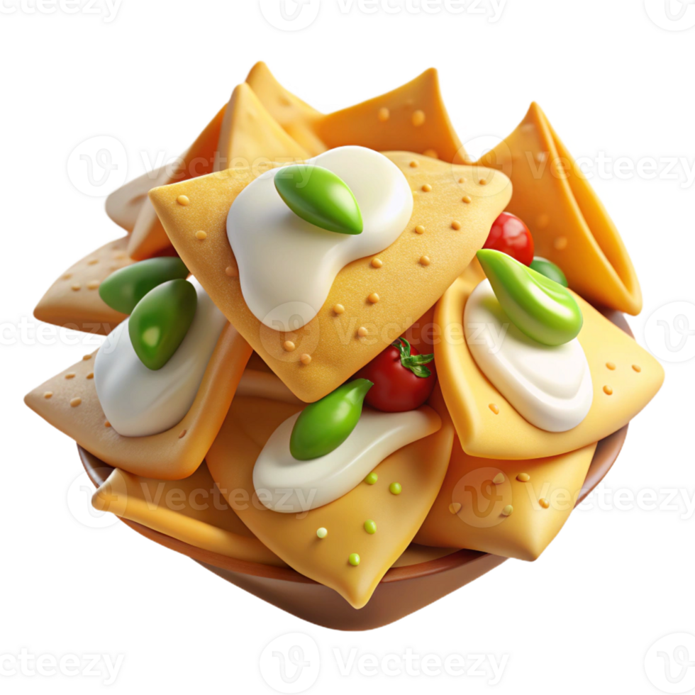 3D Cartoon of a pile of tortilla chip png