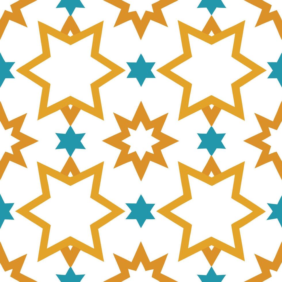 a star pattern with orange and blue stars vector