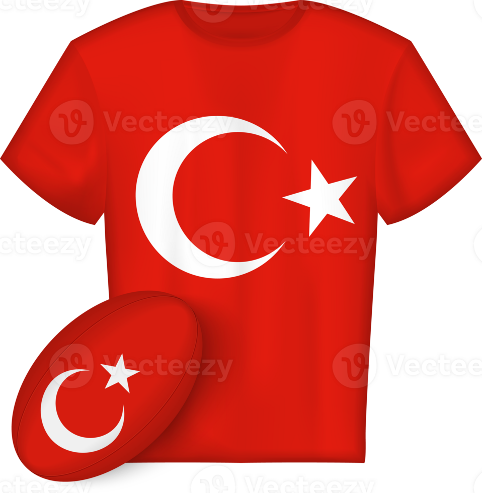 Turkey rugby jersey with rugby ball png