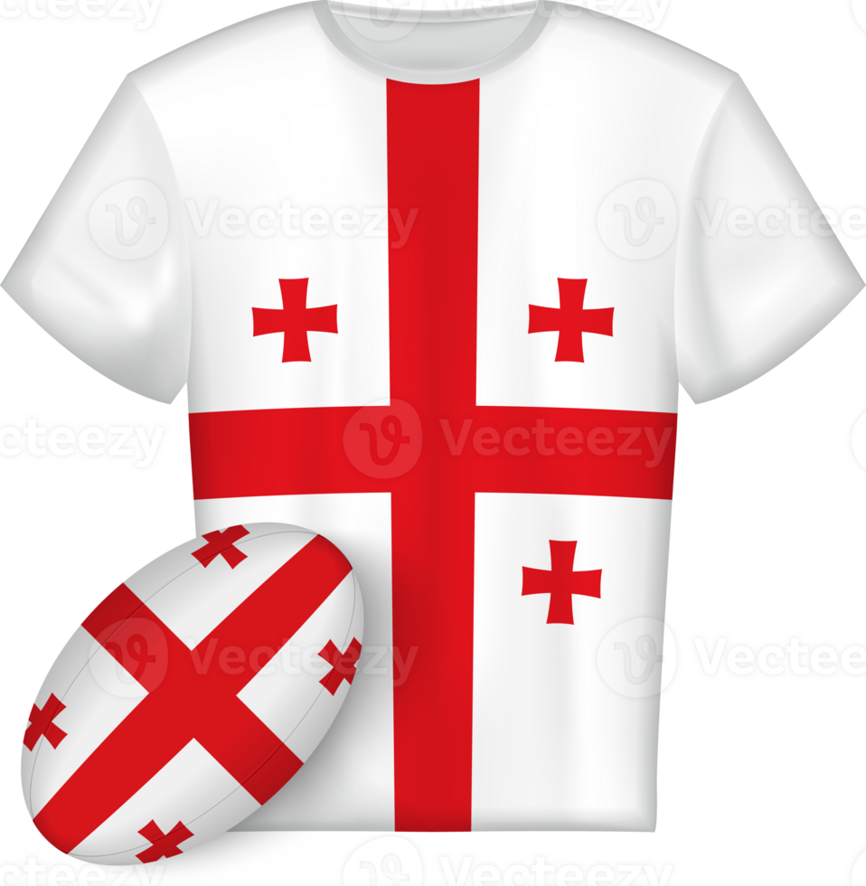 Georgia rugby jersey with rugby ball png