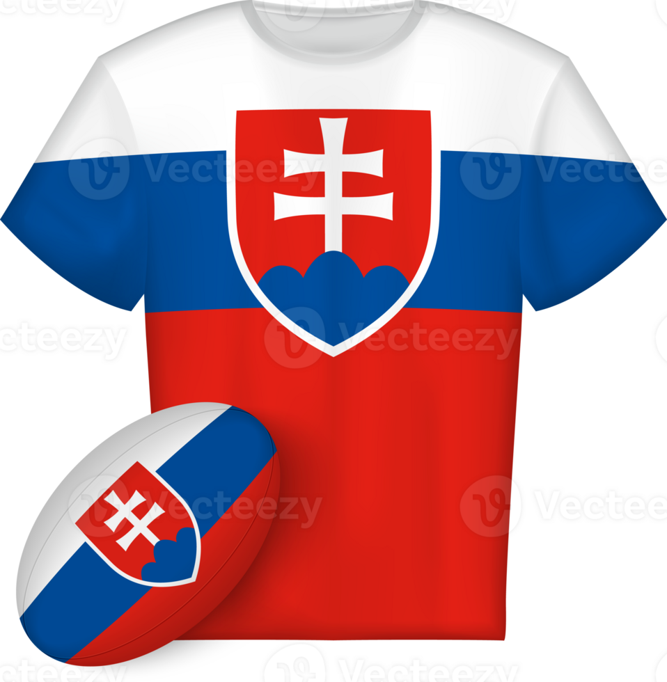 Slovakia rugby jersey with rugby ball png