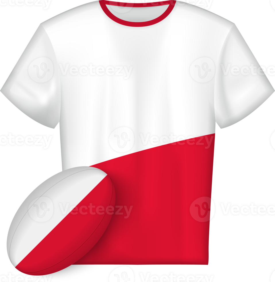 Poland rugby jersey with rugby ball png