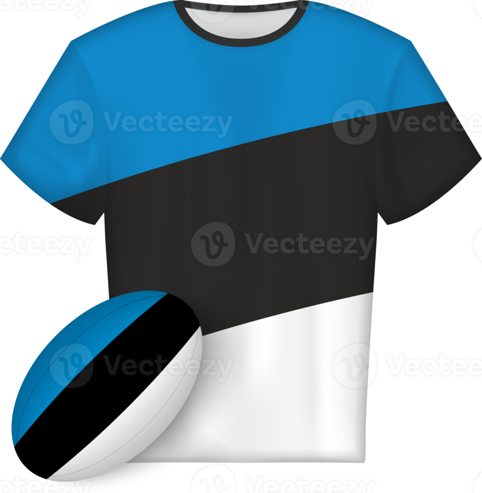 Estonia rugby jersey with rugby ball png