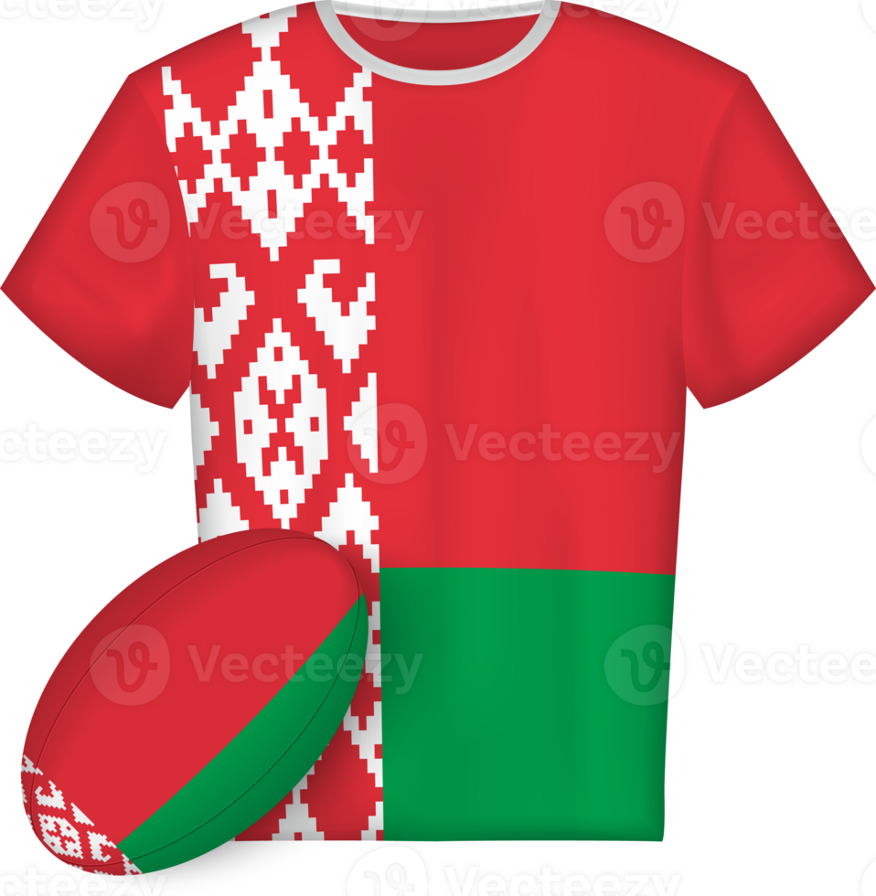 Belarus rugby jersey with rugby ball png