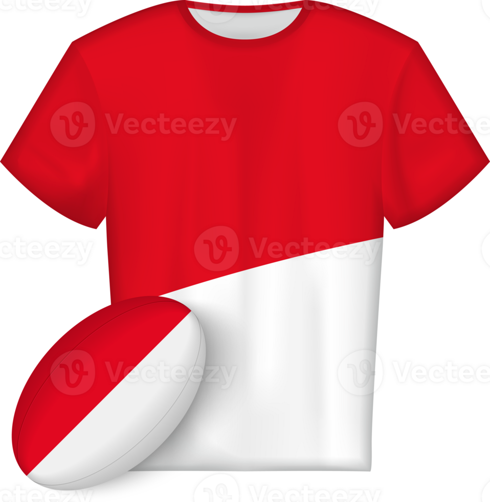 Monaco rugby jersey with rugby ball png