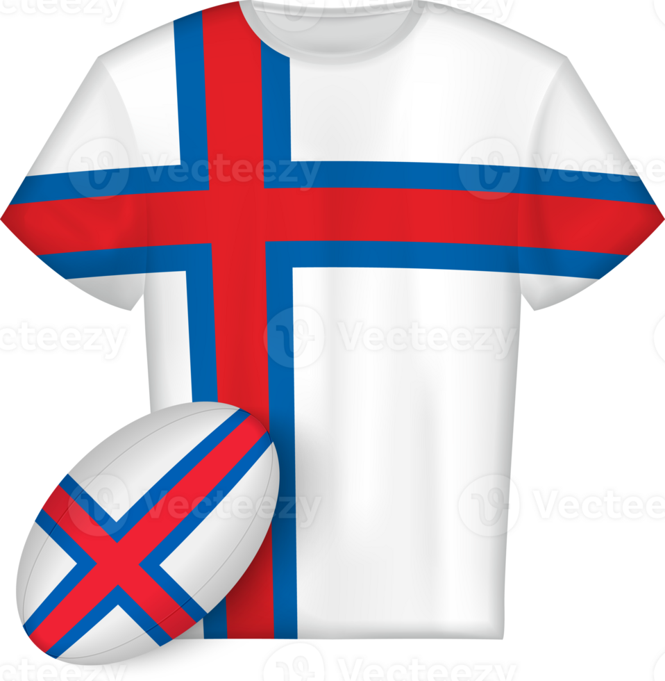 Faroe Islands rugby jersey with rugby ball png