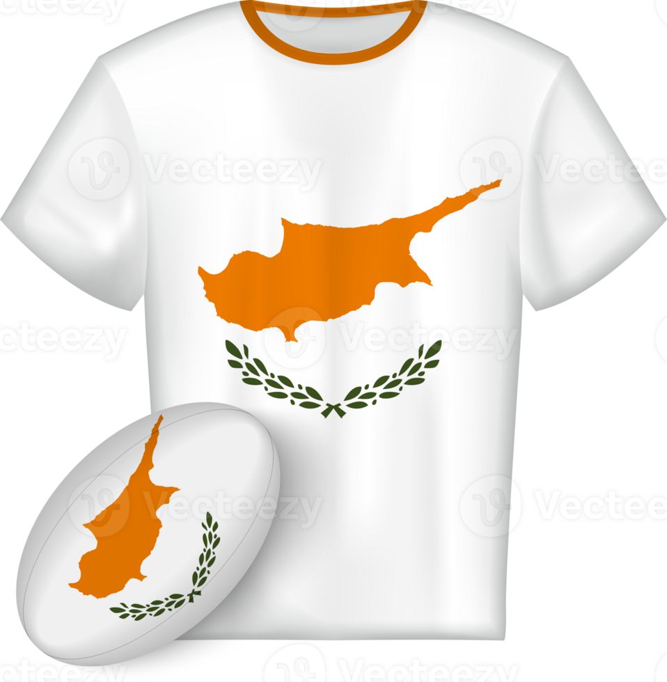 Cyprus rugby jersey with rugby ball png