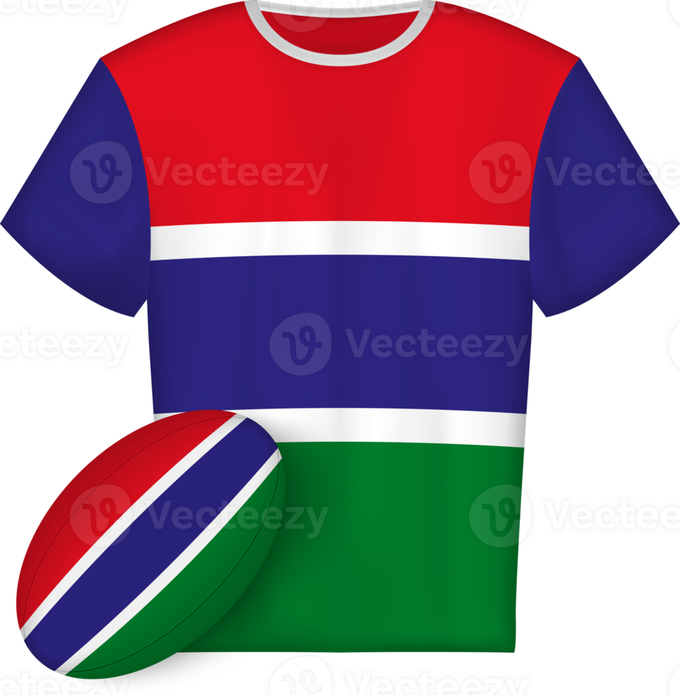 Gambia rugby jersey with rugby ball png