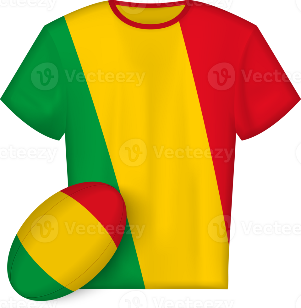 Mali rugby jersey with rugby ball png
