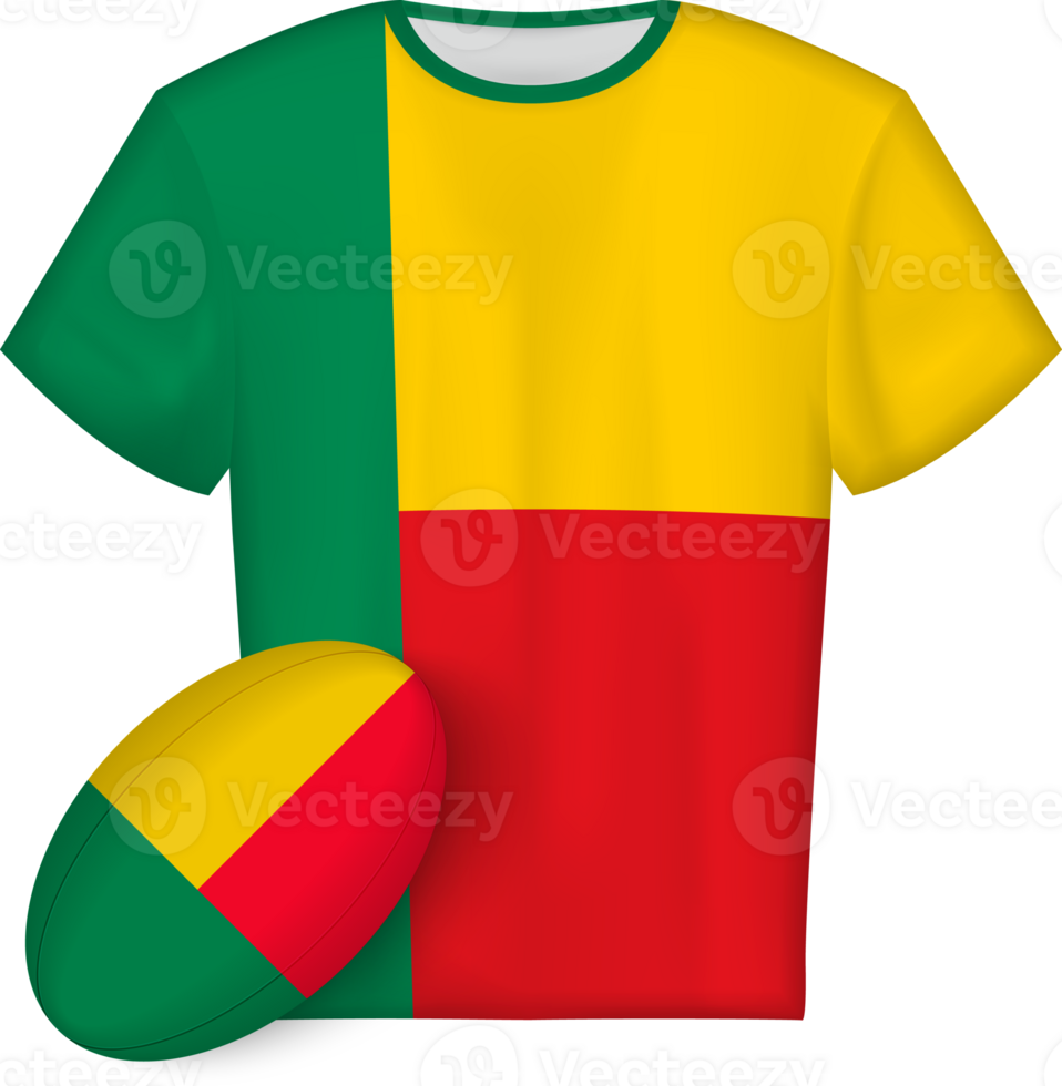 Benin rugby jersey with rugby ball png