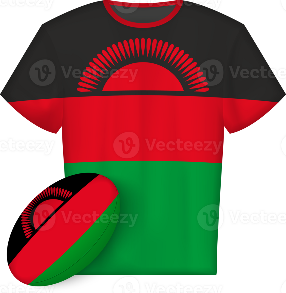 Malawi rugby jersey with rugby ball png